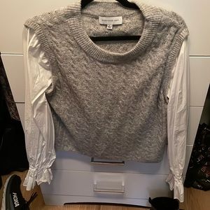Mixed media knit top